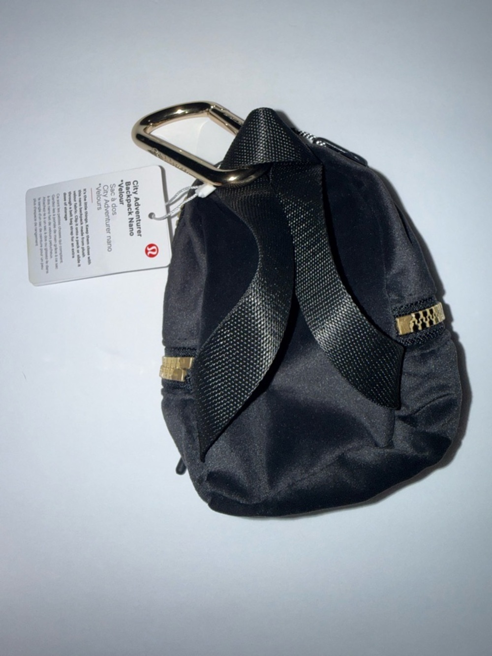 lululemon athletica Mini Backpack Keychain in Black with Gold Hardware - Picture 6 of 11